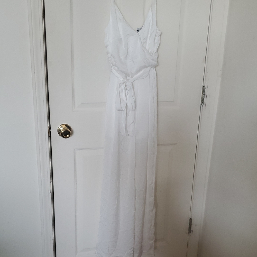 HYFVE White V-Neck Jumpsuit
